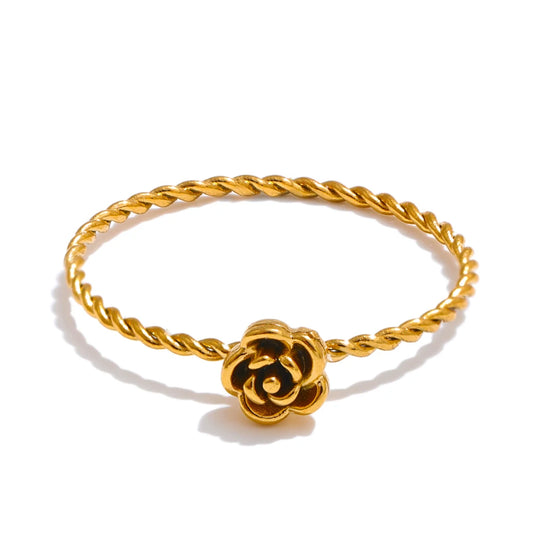 Small flower waterproof fashion contemporary ring - product image