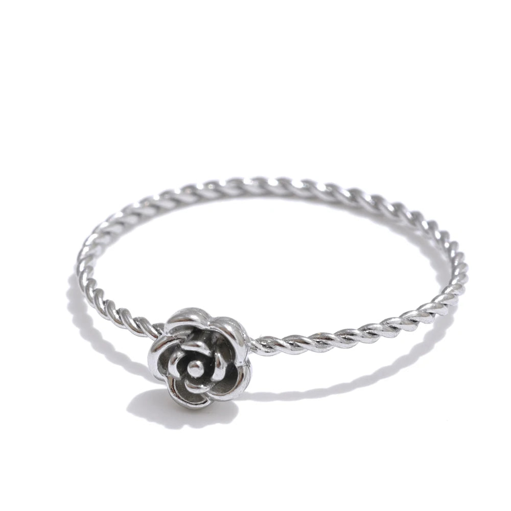 Small flower waterproof fashion contemporary ring - product image