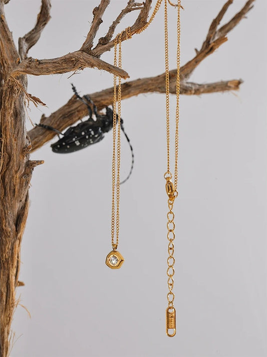 Small minimalist pendant necklace chic 316l steel - product image