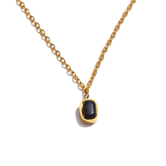 Small rectangle crystal pendant necklace - product image