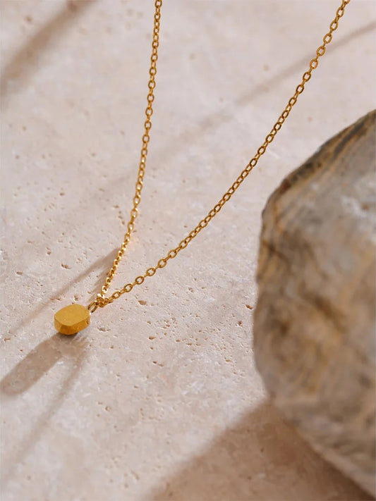 Small rectangle crystal pendant necklace - product image