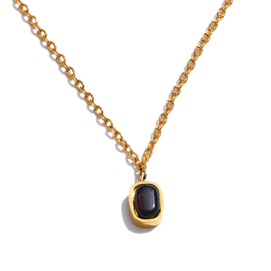 Small rectangle crystal pendant necklace - product image