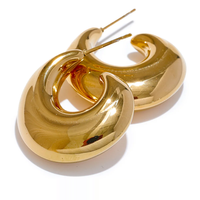 Smooth C-Shape Chunky Fashion Hoop Earrings