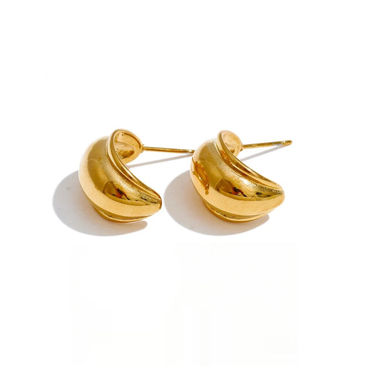 Smooth c-shape huggie daily hoop earrings - product image