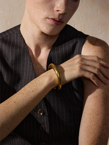 Smooth chunky open minimalist cuff bracelet - product image