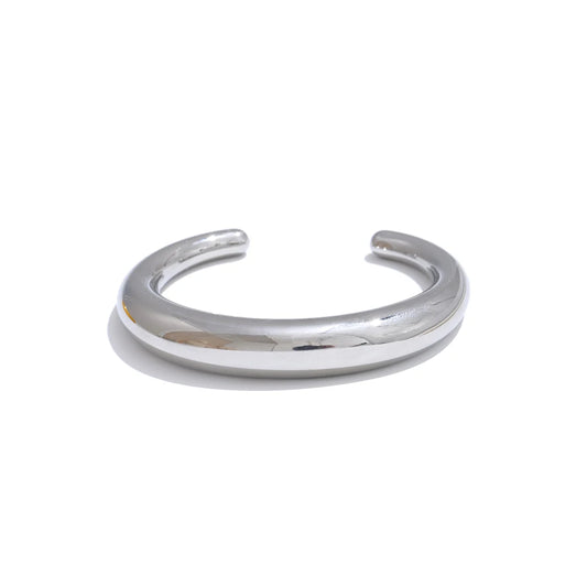Smooth chunky open minimalist cuff bracelet - product image