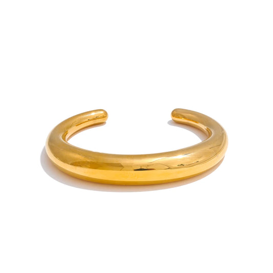 Smooth chunky open minimalist cuff bracelet - product image