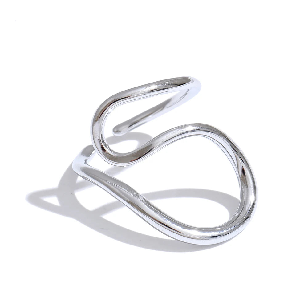 Smooth contemporary open adjustable ring - product image