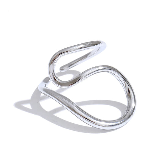 Smooth contemporary open adjustable ring - product image
