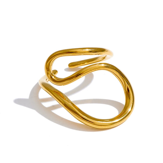 Smooth contemporary open adjustable ring - product image