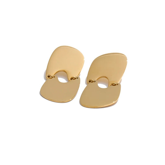 Smooth handmade polished drop dangle earrings - product image