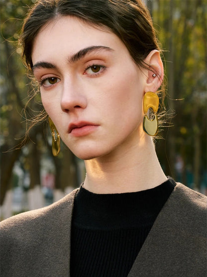 Smooth handmade polished drop dangle earrings - product image