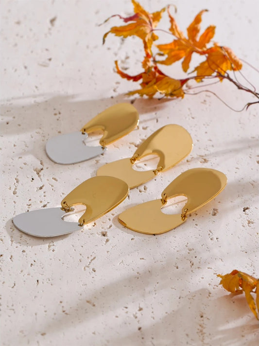 Smooth handmade polished drop dangle earrings - product image