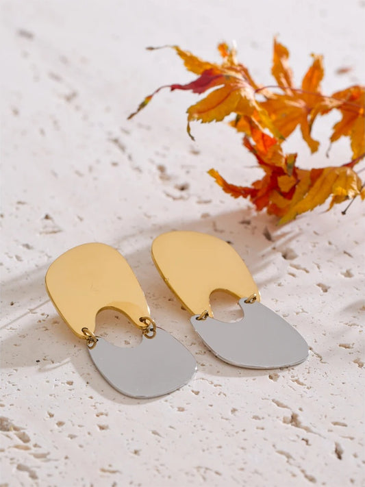 Smooth handmade polished drop dangle earrings - product image