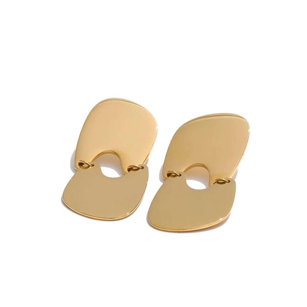 Smooth handmade polished drop dangle earrings - product image