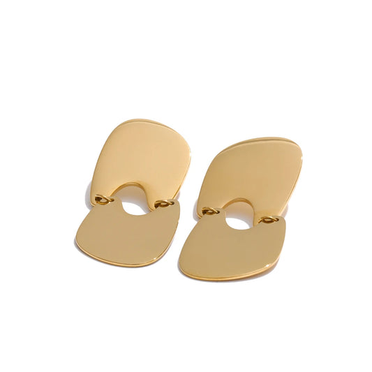 Smooth handmade polished drop dangle earrings - product image