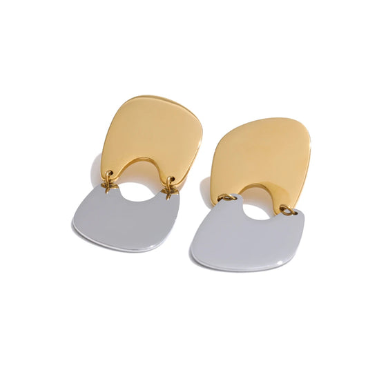 Smooth handmade polished drop dangle earrings - product image