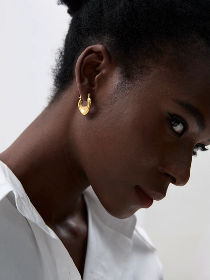 Smooth heart love chic hoop earrings - product image