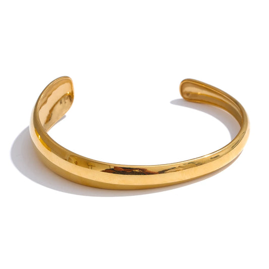 Smooth layered textured water resistant cuff women bracelet - product image