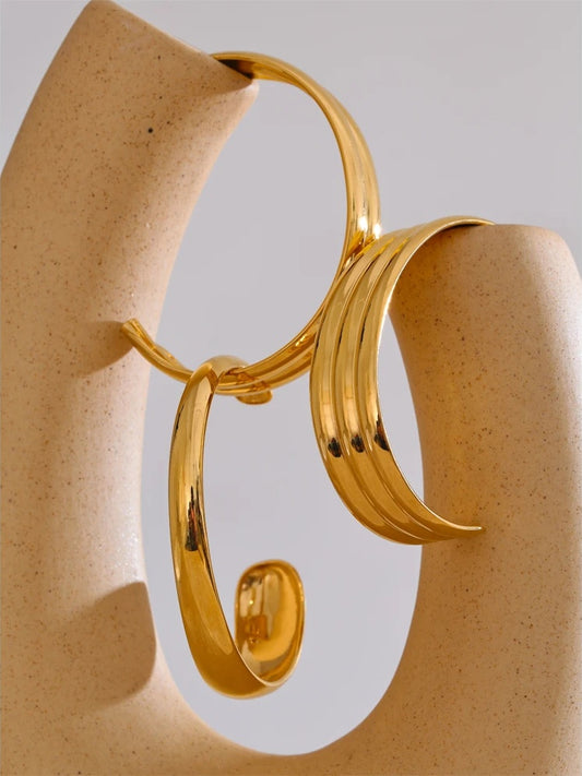 Smooth layered textured water resistant cuff women bracelet - product image