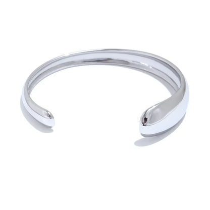 Smooth layered textured water resistant cuff women bracelet - product image