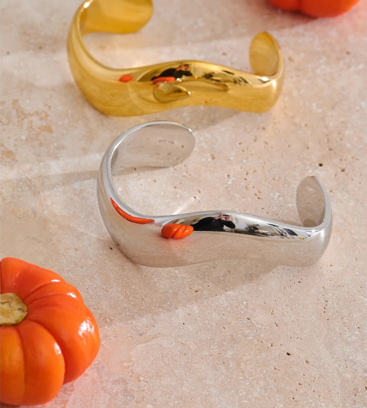 Smooth minimalist cuff open bangle bracelet - product image