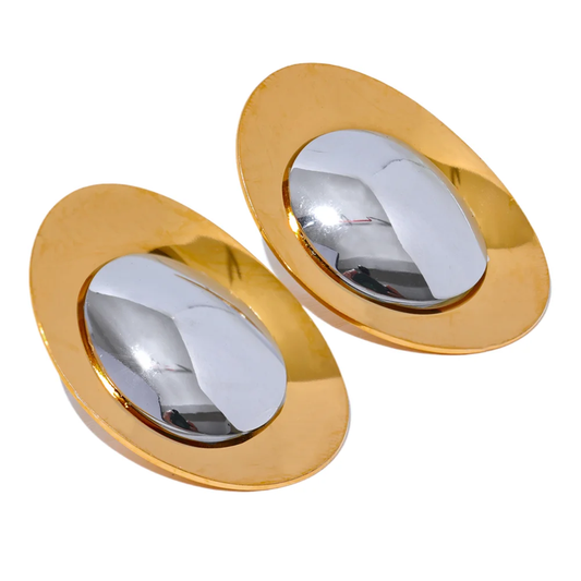 Smooth modern polished stud earrings women - product image