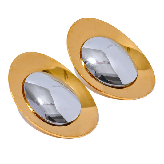Smooth modern polished stud earrings women - product image