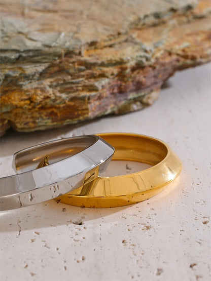Smooth polished gold cuff bracelet - product image