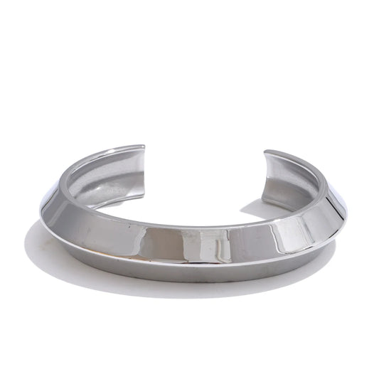 Smooth polished gold cuff bracelet - product image
