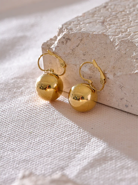 Smooth round big hoop metal charm earrings - product image