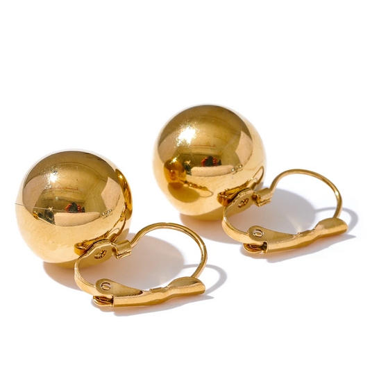 Smooth round big hoop metal charm earrings - product image