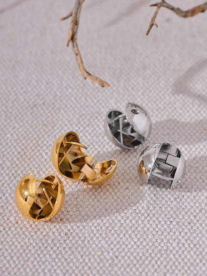 Smooth round hollow hoop earrings - product image