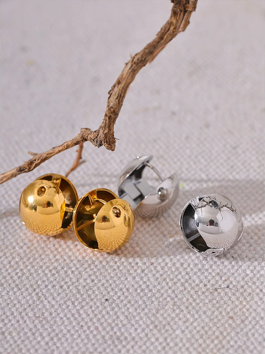 Smooth round hollow hoop earrings - product image