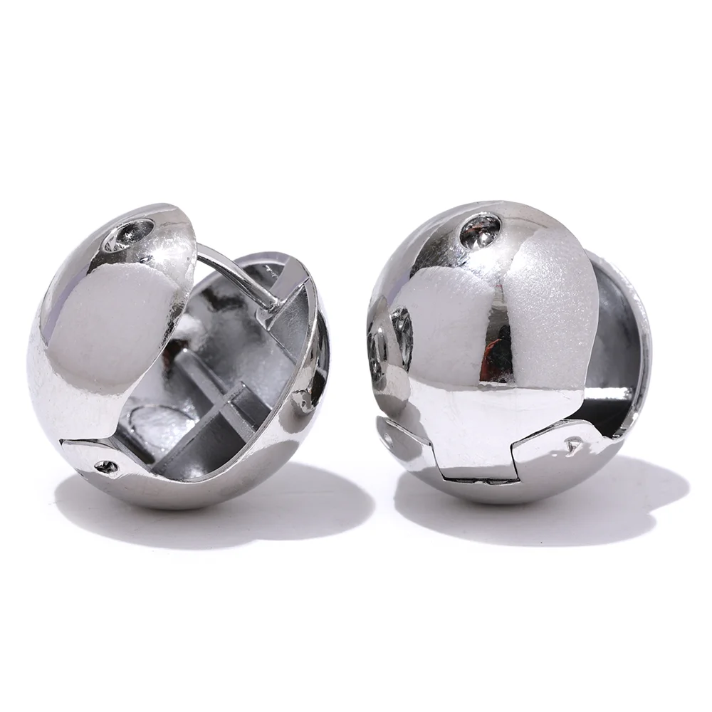 Smooth round hollow hoop earrings - product image