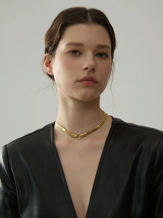 Snake chain choker temperament charm necklace - product image