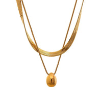 Snake Chain Double Layer Pendant Necklace Women