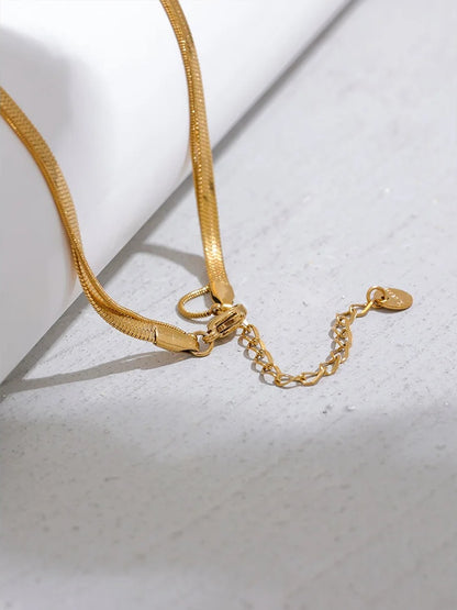 Snake chain double layer pendant necklace women - product image