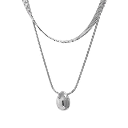 Snake chain double layer pendant necklace women - product image