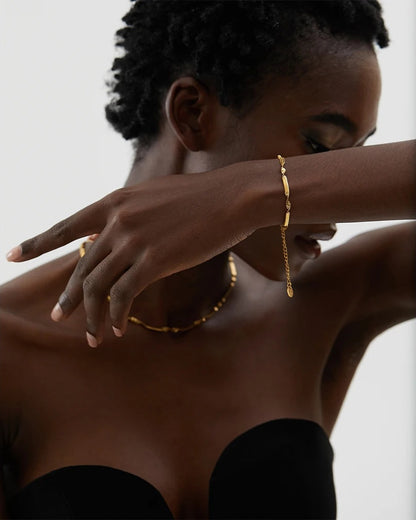 Snake chain necklace bracelet jewelry set - product image