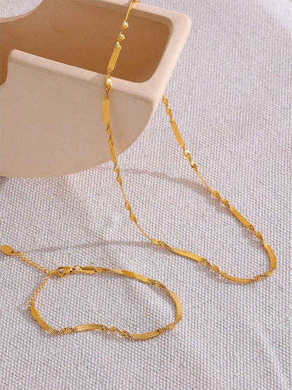 Snake chain necklace bracelet jewelry set - product image