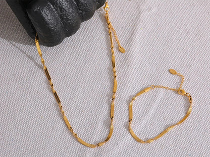 Snake chain necklace bracelet jewelry set - product image