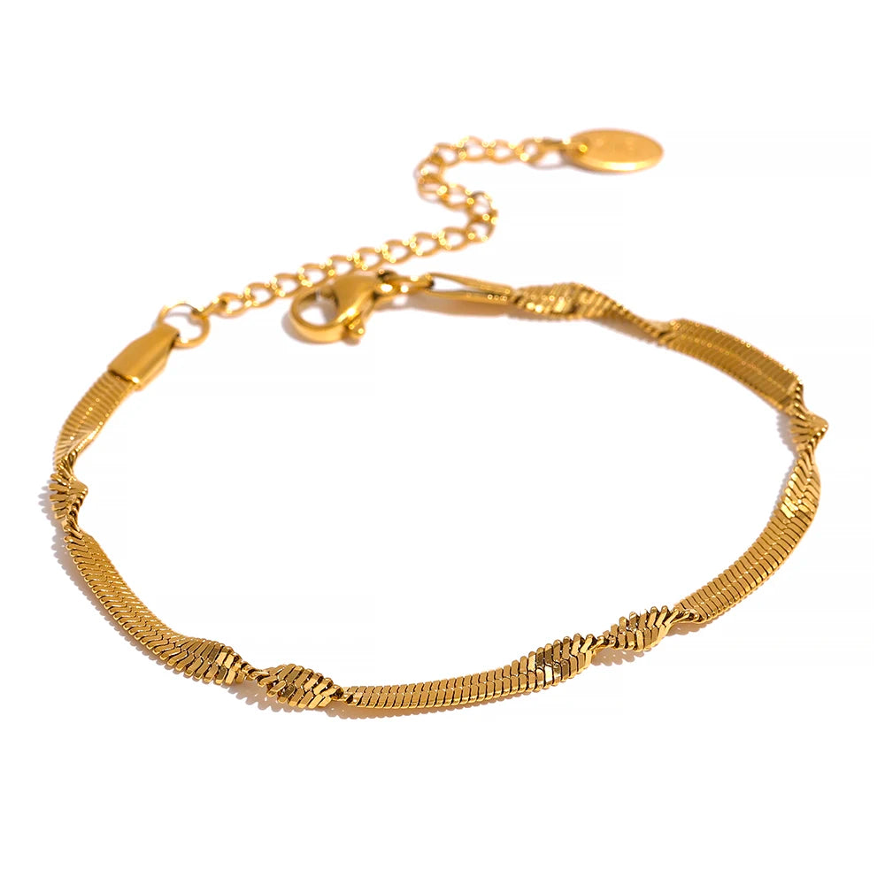 Snake chain necklace bracelet jewelry set - product image