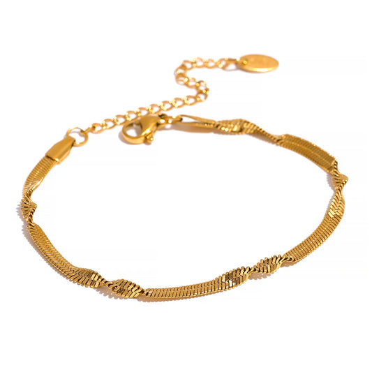 Snake chain necklace bracelet jewelry set - product image