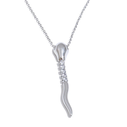 Snake shape zirconia pendant necklace - product image