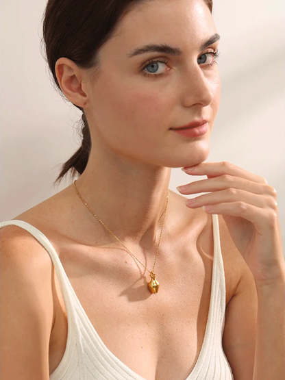Solid metal vase kettle charm pendant necklace - product image