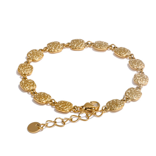 Square chain rust proof charm wrist bracelet - product image