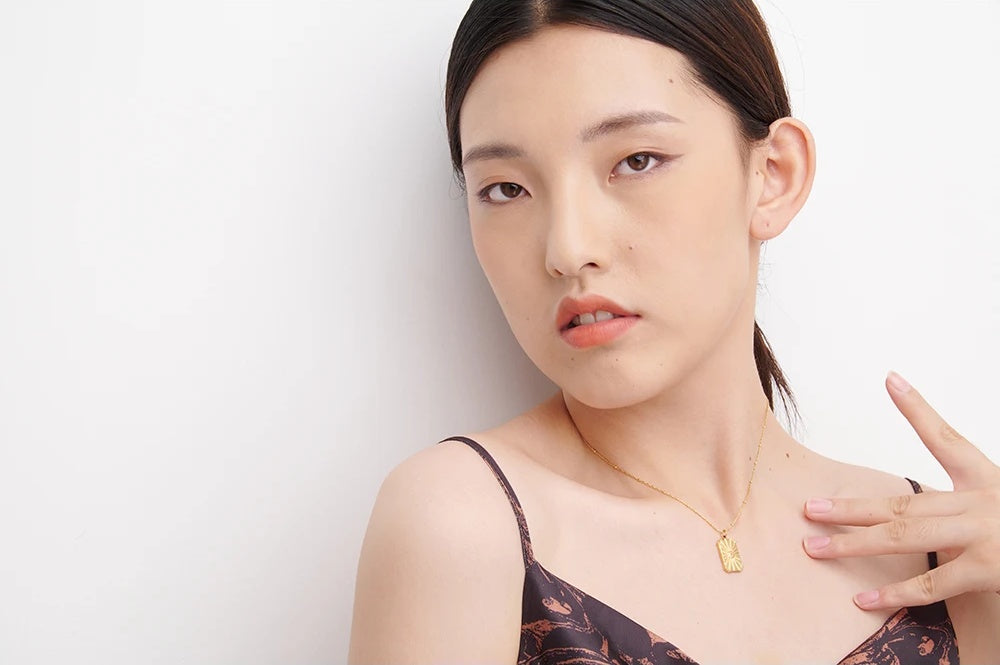 Square pendant collar necklace women - product image