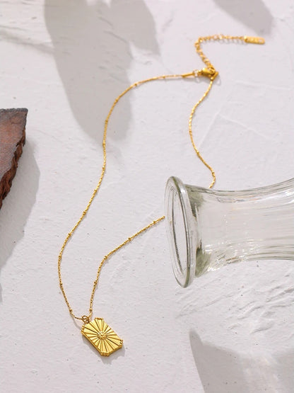 Square pendant collar necklace women - product image