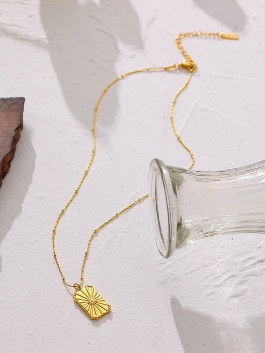 Square pendant collar necklace women - product image